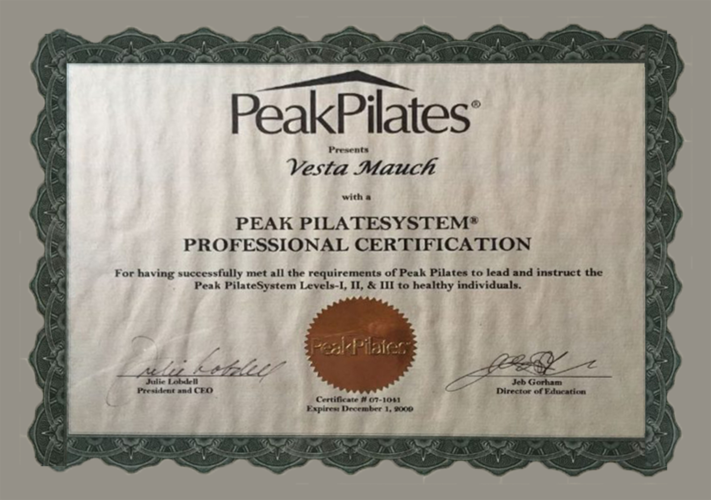 PEAK PILATES LEVEL I, II & III